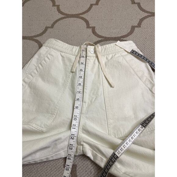 Wray Lake Butter Jeans, Size 4 High Rise Crop Cream Beige Elastic Waist Wide Leg - Picture 6 of 14